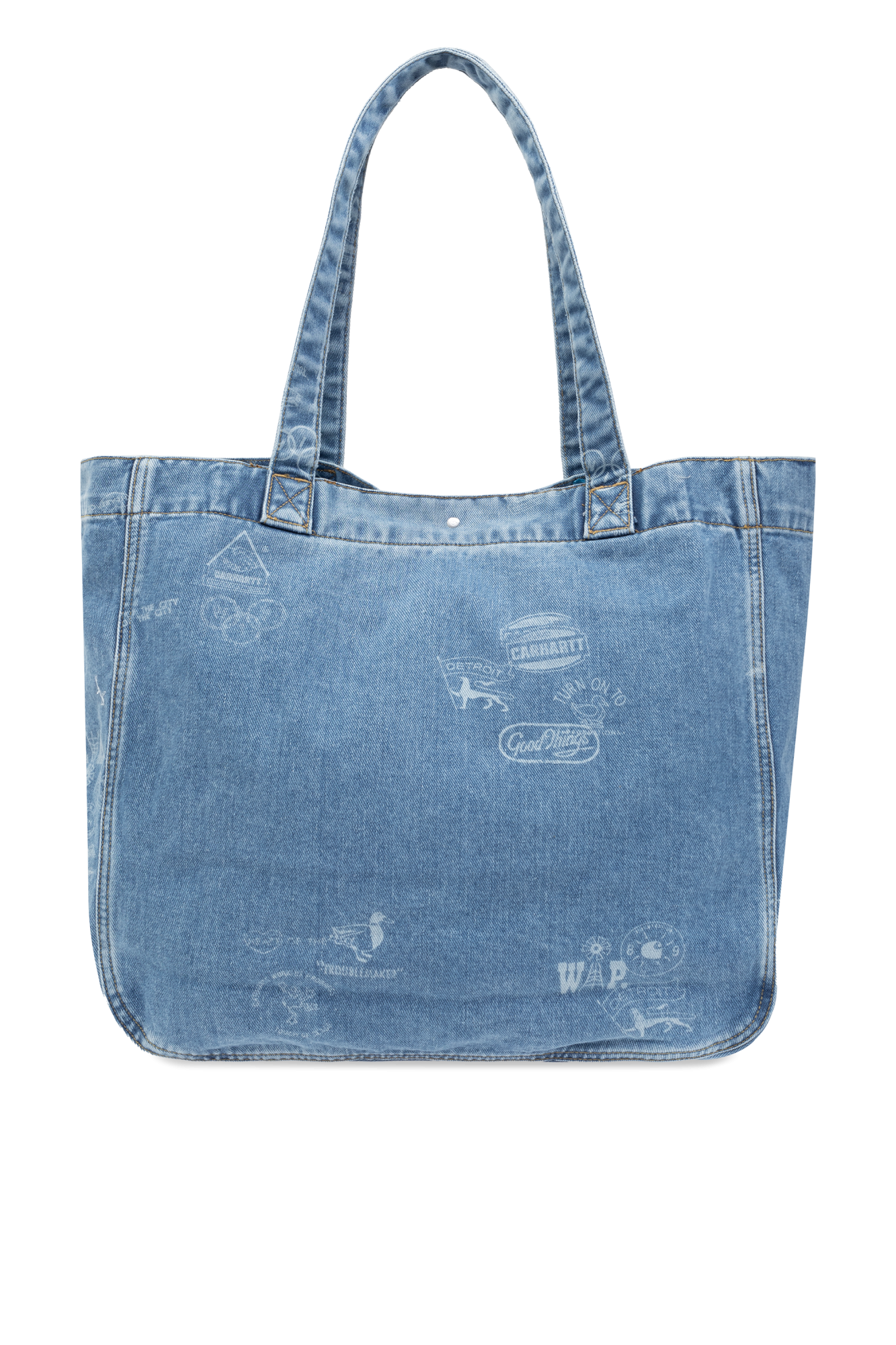 【Carhartt】WIP unisex stamp print denim トートバッグ CARHARTT WIP Maitland Stamp Denim Tote Bag Carhartt WIP
